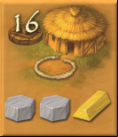 16 points for 2 stones and 1 gold